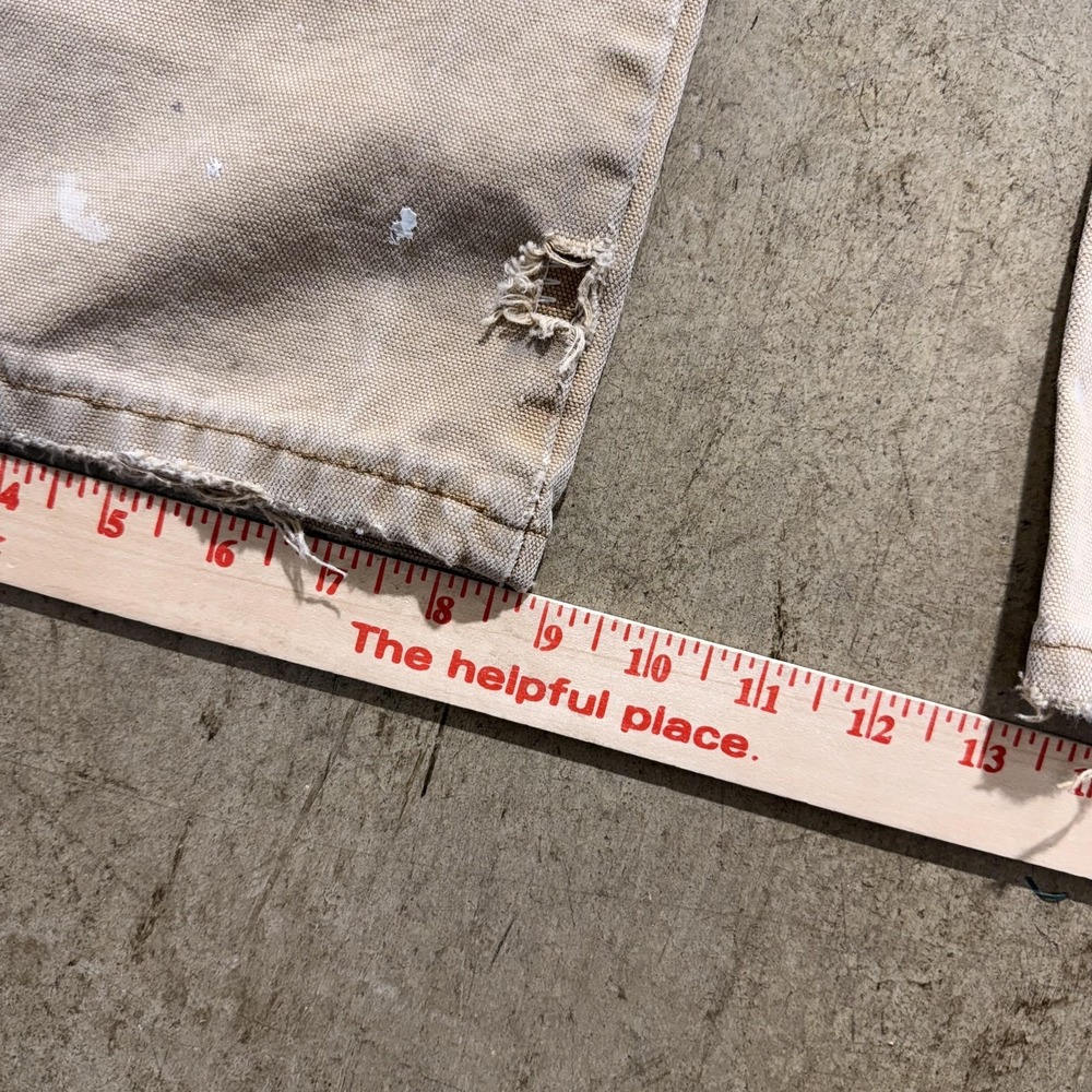 Dickies Pants Mens 34x31 Beige Carpenter Canvas Workwear Relaxed Fit Utility - Picture 3 of 8